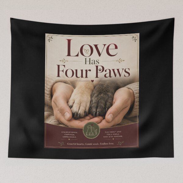 Item preview, Love Has Four Paws Pet Lover Poster  designed and sold by Sketchlegacy.