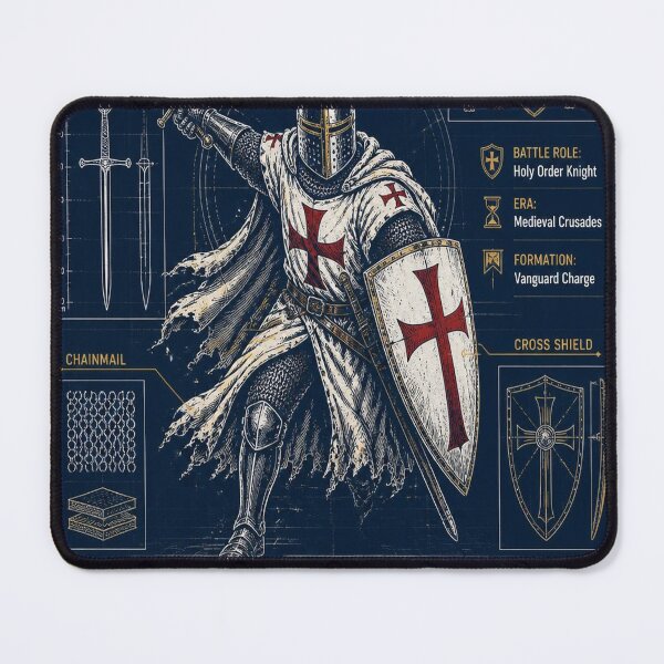 Item preview, Templar Knight Blueprint Shirt | Crusader Warrior Technical Illustration designed and sold by SunnyDesign82.