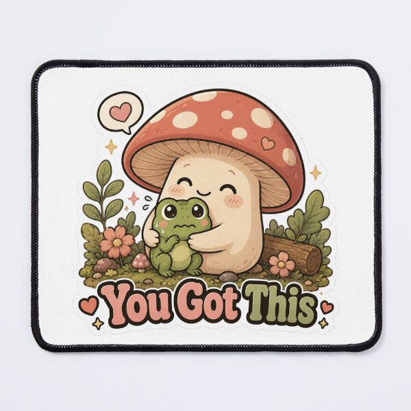 Item preview, You Got This Mushroom Shirt | Cute Motivational Mushroom Hugging Frog Kawaii Encouragement Gift designed and sold by MrDev.