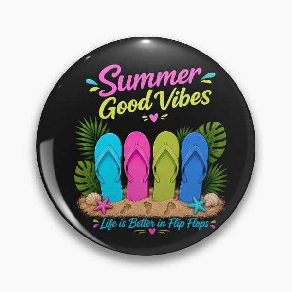 Item preview, Summer Good Vibes Flip Flops designed and sold by Aimetoi.