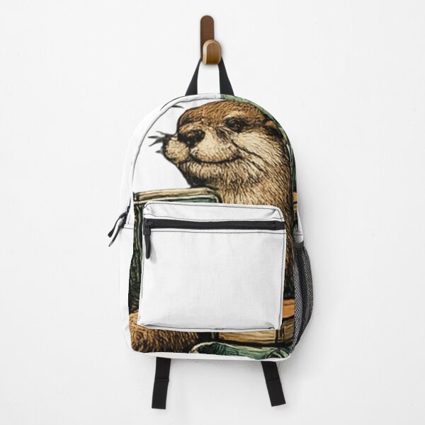 Item preview, Cute Bookworm Otter Reading Vintage Books | Cozy Reader Animal Art designed and sold by novaduman.