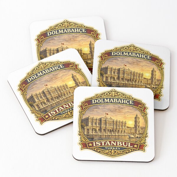 Item preview, Dolmabahce Palace Istanbul Vintage Travel Badge Sticker | Turkey Landmark Souvenir designed and sold by DreamPaw Studio.