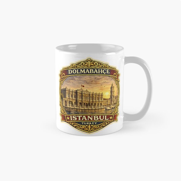 Item preview, Dolmabahce Palace Istanbul Vintage Travel Badge Sticker | Turkey Landmark Souvenir designed and sold by DreamPaw Studio.