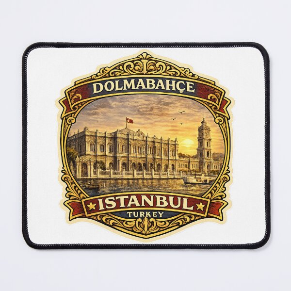 Item preview, Dolmabahce Palace Istanbul Vintage Travel Badge Sticker | Turkey Landmark Souvenir designed and sold by DreamPaw Studio.