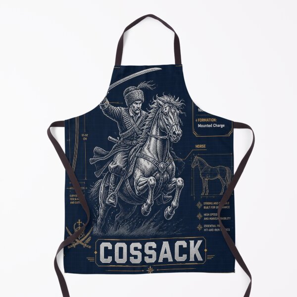 Aperçu de l'œuvre Cossack Warrior Blueprint Shirt | Cavalry Raider Technical Illustration créée et vendue par SunnyDesign82.
