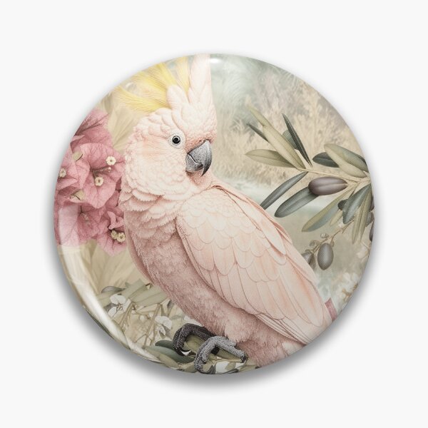Item preview, Tropical Bird & Mediterranean Garden, Pink Parrot Botanical Illustration designed and sold by AgnieshkaSiwek.