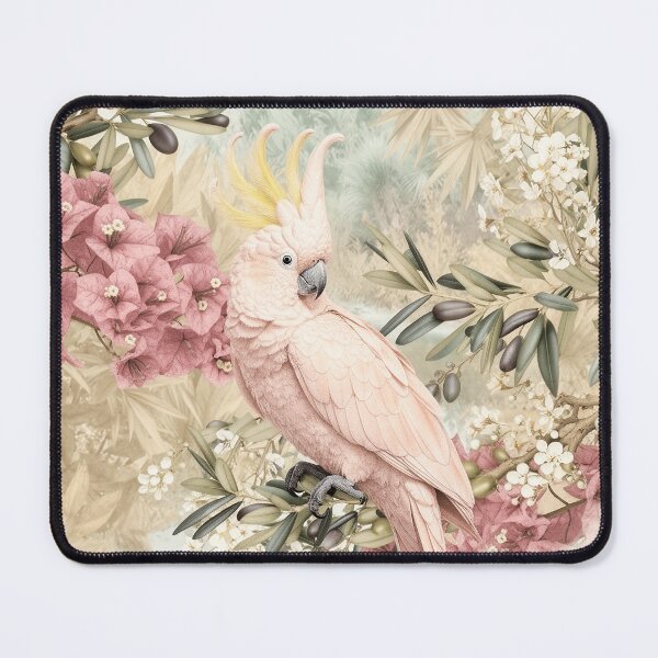 Item preview, Tropical Bird & Mediterranean Garden, Pink Parrot Botanical Illustration designed and sold by AgnieshkaSiwek.