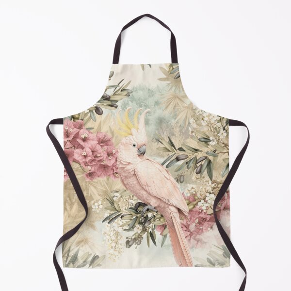 Item preview, Tropical Bird & Mediterranean Garden, Pink Parrot Botanical Illustration designed and sold by AgnieshkaSiwek.