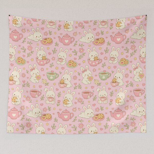 Item preview, Bunny Tea & Cookies Pattern designed and sold by Soft Berry Studio.