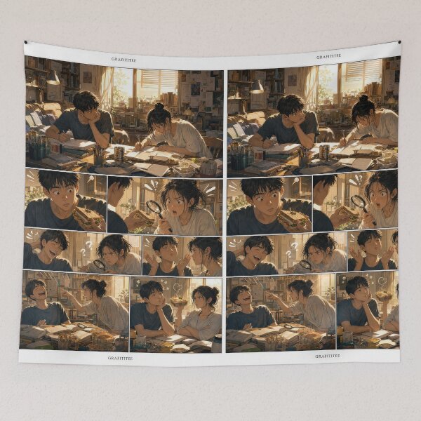 Item preview, Student Life Cozy Reading Room Comic Print designed and sold by Grafititee.