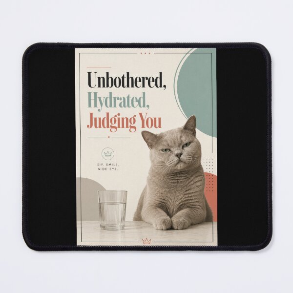 Item preview, Unbothered Hydrated Judging You Cat Poster  designed and sold by Sketchlegacy.