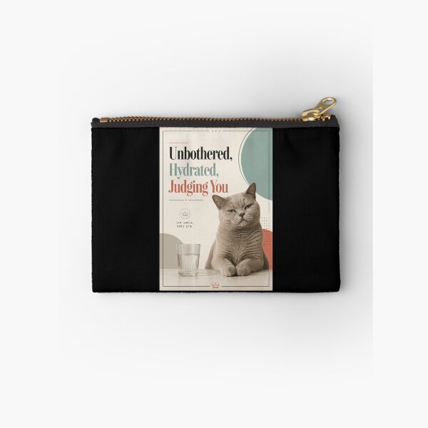 Item preview, Unbothered Hydrated Judging You Cat Poster  designed and sold by Sketchlegacy.