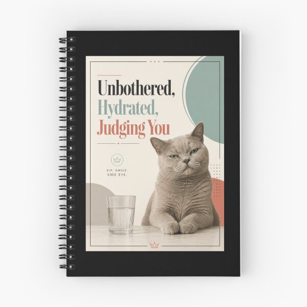 Item preview, Unbothered Hydrated Judging You Cat Poster  designed and sold by Sketchlegacy.