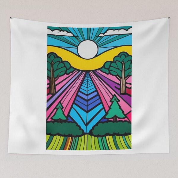 Item preview, Art - Pop Art Landscape, Vibrant Colors and Dynamic Perspective designed and sold by Reverso-Design.