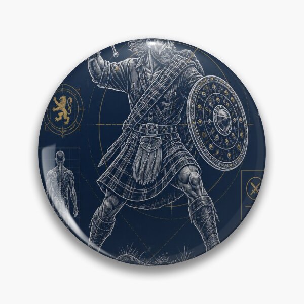 Item preview, Scottish Highlander Blueprint Shirt | Clan Warrior Technical Illustration designed and sold by SunnyDesign82.