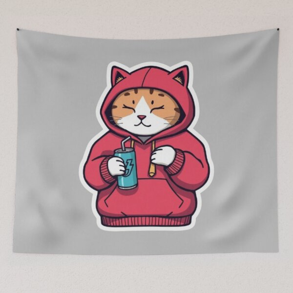 Item preview, No Sleep Just Gaming Cat Sticker designed and sold by Stylestickers55.