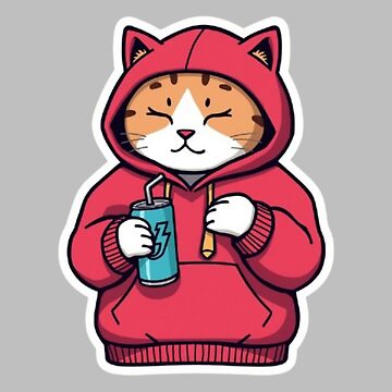 Artwork thumbnail, No Sleep Just Gaming Cat Sticker by Stylestickers55