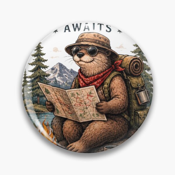 Item preview, Adventure Awaits Otter Camper | Cute Hiking & Outdoor Explorer Design designed and sold by novaduman.