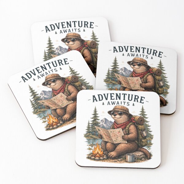 Item preview, Adventure Awaits Otter Camper | Cute Hiking & Outdoor Explorer Design designed and sold by novaduman.