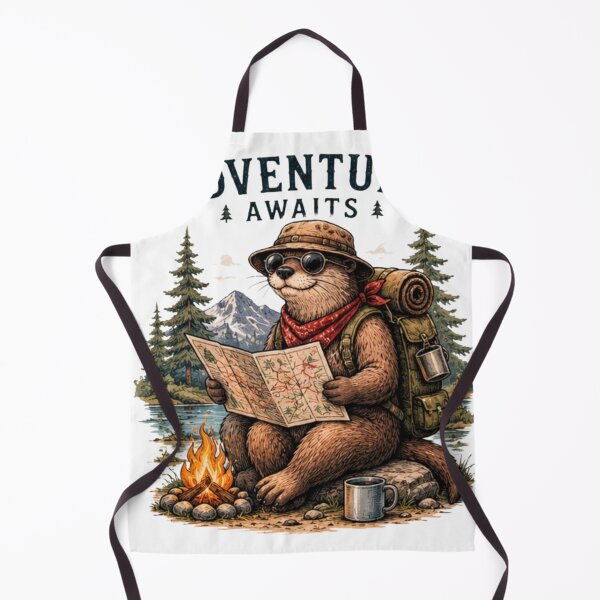Item preview, Adventure Awaits Otter Camper | Cute Hiking & Outdoor Explorer Design designed and sold by novaduman.