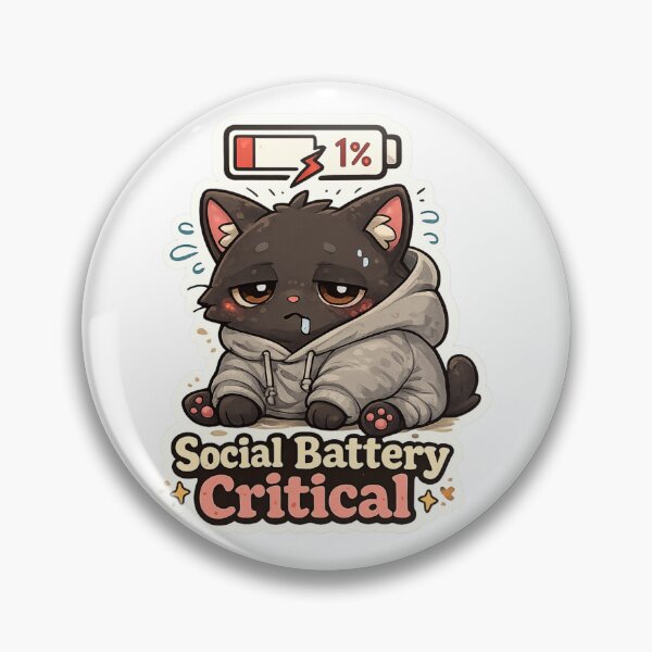Item preview, Social Battery Critical Cat Shirt | Funny Introvert Cat Social Battery Low Gift designed and sold by MrDev.