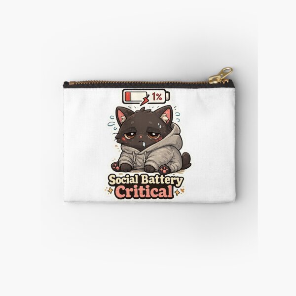 Item preview, Social Battery Critical Cat Shirt | Funny Introvert Cat Social Battery Low Gift designed and sold by MrDev.