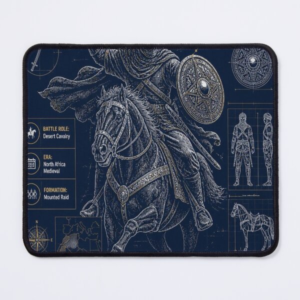 Item preview, Berber Warrior Blueprint Shirt | Desert Cavalry Technical Illustration designed and sold by SunnyDesign82.