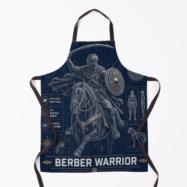 Aperçu de l'œuvre Berber Warrior Blueprint Shirt | Desert Cavalry Technical Illustration créée et vendue par SunnyDesign82.