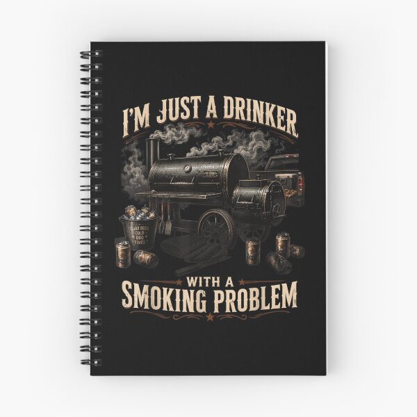 Item preview, Just A Drinker With A Smoking Problem Vintage BBQ Pitmaster Smoker designed and sold by HarinDonreka.