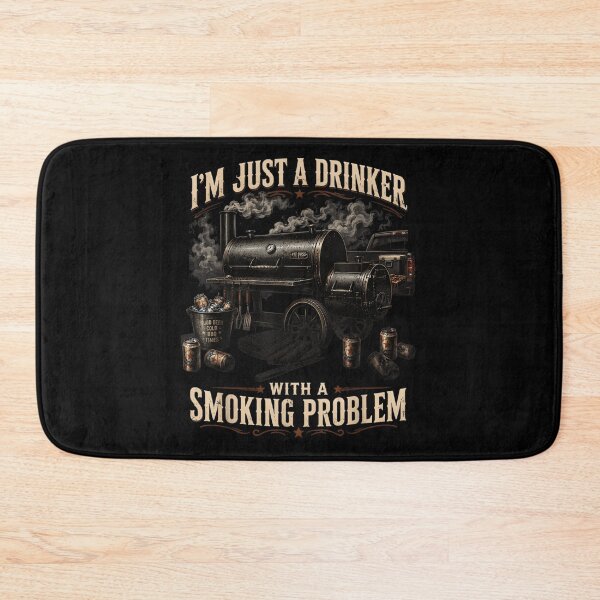 Item preview, Just A Drinker With A Smoking Problem Vintage BBQ Pitmaster Smoker designed and sold by HarinDonreka.