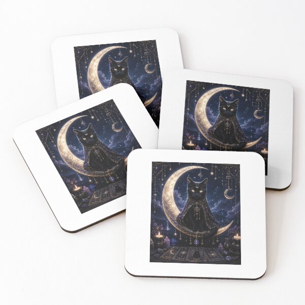 Item preview, Moonlight Black Cat Oracle – Mystic Night Vision designed and sold by Happy Ghost Studio.