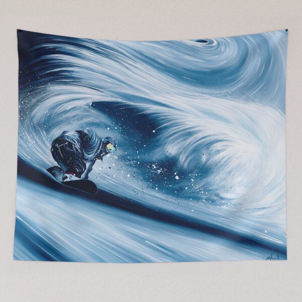 Item preview, Blue Blower Snowboarding | Winter Sports Painting in Blue Tones | Shred Art designed and sold by Shred Art Studio.
