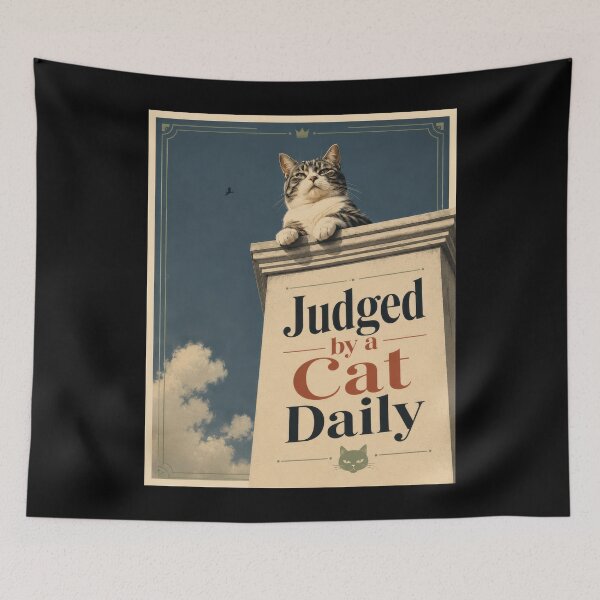 Item preview, Judged by a Cat Daily Poster designed and sold by Sketchlegacy.