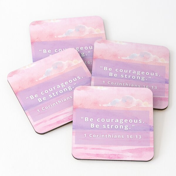 Item preview, Be Courageous. Be Strong.  Christian Bible Verse Pastel Landscape designed and sold by icreativestudio.
