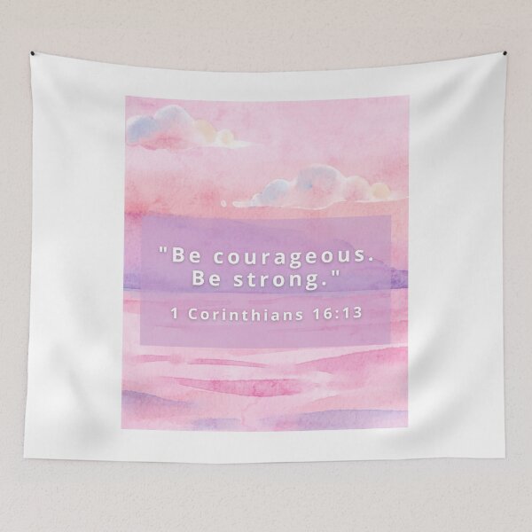 Item preview, Be Courageous. Be Strong.  Christian Bible Verse Pastel Landscape designed and sold by icreativestudio.