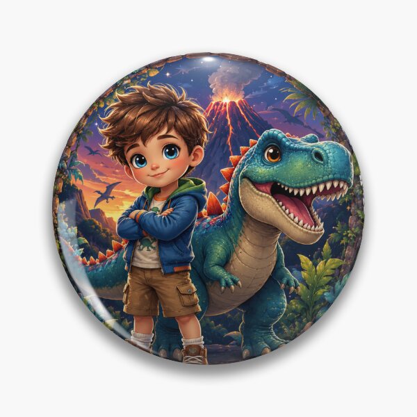 Item preview, Cute Boy and Dinosaur Adventure Fantasy designed and sold by MySthore.