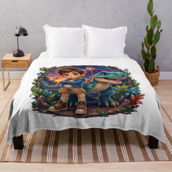 Item preview, Cute Boy and Dinosaur Adventure Fantasy designed and sold by Mysthor-Designs.