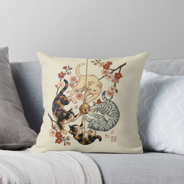 Item preview, Japanese Cherry Blossom Cat Mandala and Golden Bell designed and sold by JapanekoGallery.
