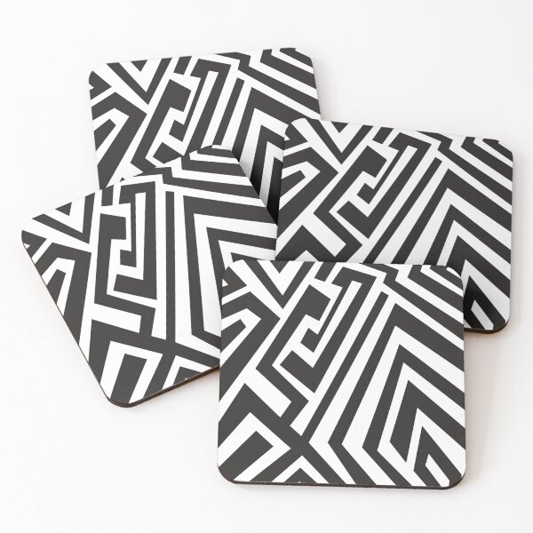 Item preview, Modern Black White Maze Pattern designed and sold by THE RILONA.