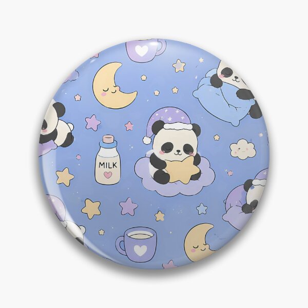 Item preview, Sleepy Panda Night Sky Kawaii Pattern designed and sold by Soft Berry Studio.