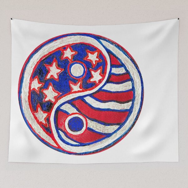 Item preview,  American Flag Yin Yang TaiChi Painting designed and sold by HsiaoYunePublishing.