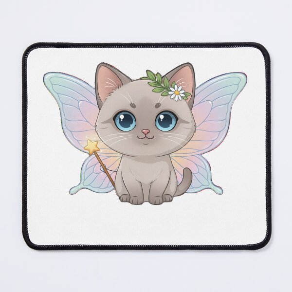 Item preview, Cute Chibi Fairy Cat Magical Kitten with Wings designed and sold by ZenandBeans.