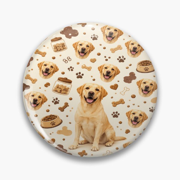 Item preview, Yellow Labrador Treat Toss All Over Dog Pattern designed and sold by POD DYNASTY | Original Print On Demand T-Shirt Graphics.