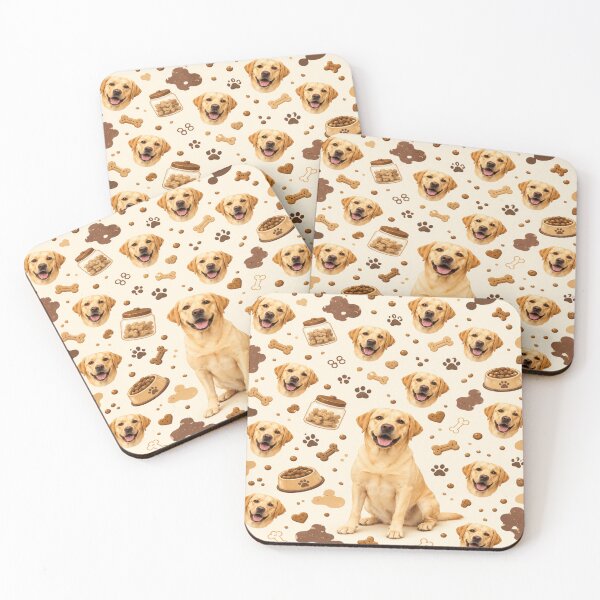 Item preview, Yellow Labrador Treat Toss All Over Dog Pattern designed and sold by POD DYNASTY | Original Print On Demand T-Shirt Graphics.