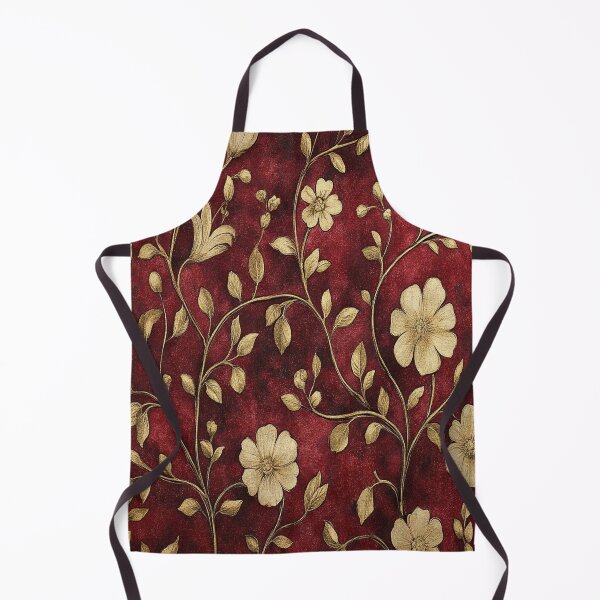 Item preview, Gilded Velvet: Antique Gold Floral on Deep Crimson Texture designed and sold by LiveLearnCreate.