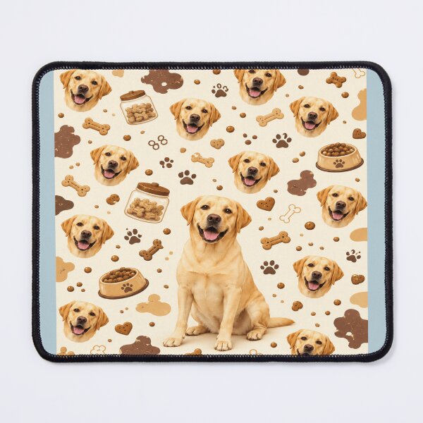 Item preview, Yellow Labrador Treat Toss All Over Dog Pattern designed and sold by POD DYNASTY | Original Print On Demand T-Shirt Graphics.