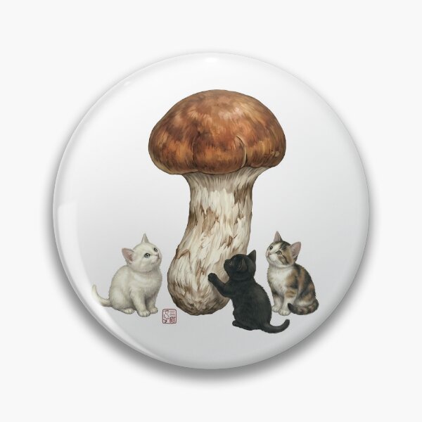 Item preview, Cute Japanese Matsutake Mushroom and Triplet Cats designed and sold by JapanekoGallery.