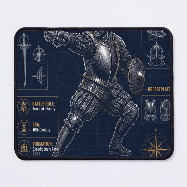 Item preview, Conquistador Blueprint Shirt | Spanish Armored Warrior Illustration designed and sold by SunnyDesign82.