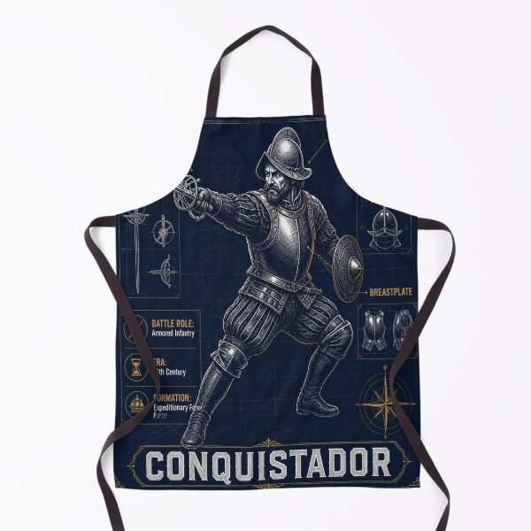 Aperçu de l'œuvre Conquistador Blueprint Shirt | Spanish Armored Warrior Illustration créée et vendue par SunnyDesign82.
