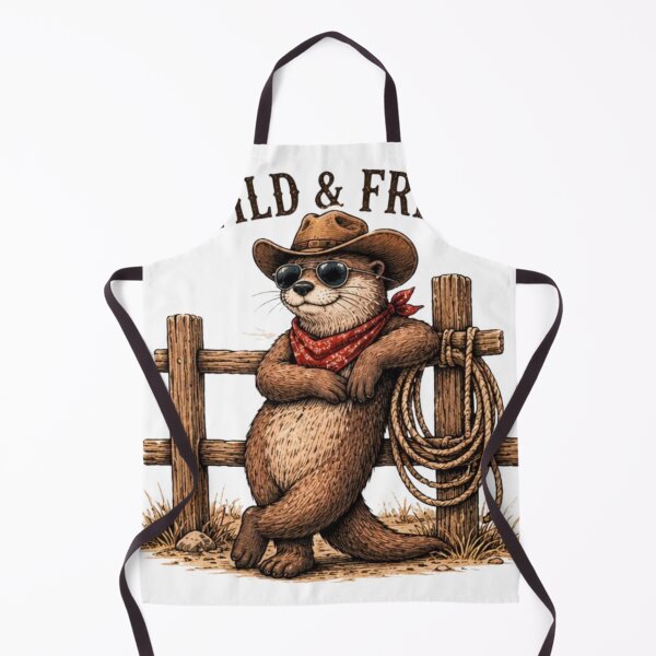 Item preview, Wild & Free Cowboy Otter | Western Country Animal Vintage Design Main Tag designed and sold by novaduman.